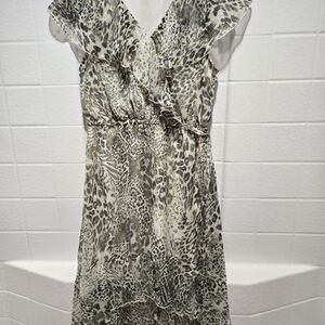 Leopard Print Ruffle Dress